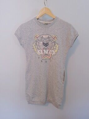 Kids Kenzo Girl's Cotton Tiger Logo Sweatshirt Dress